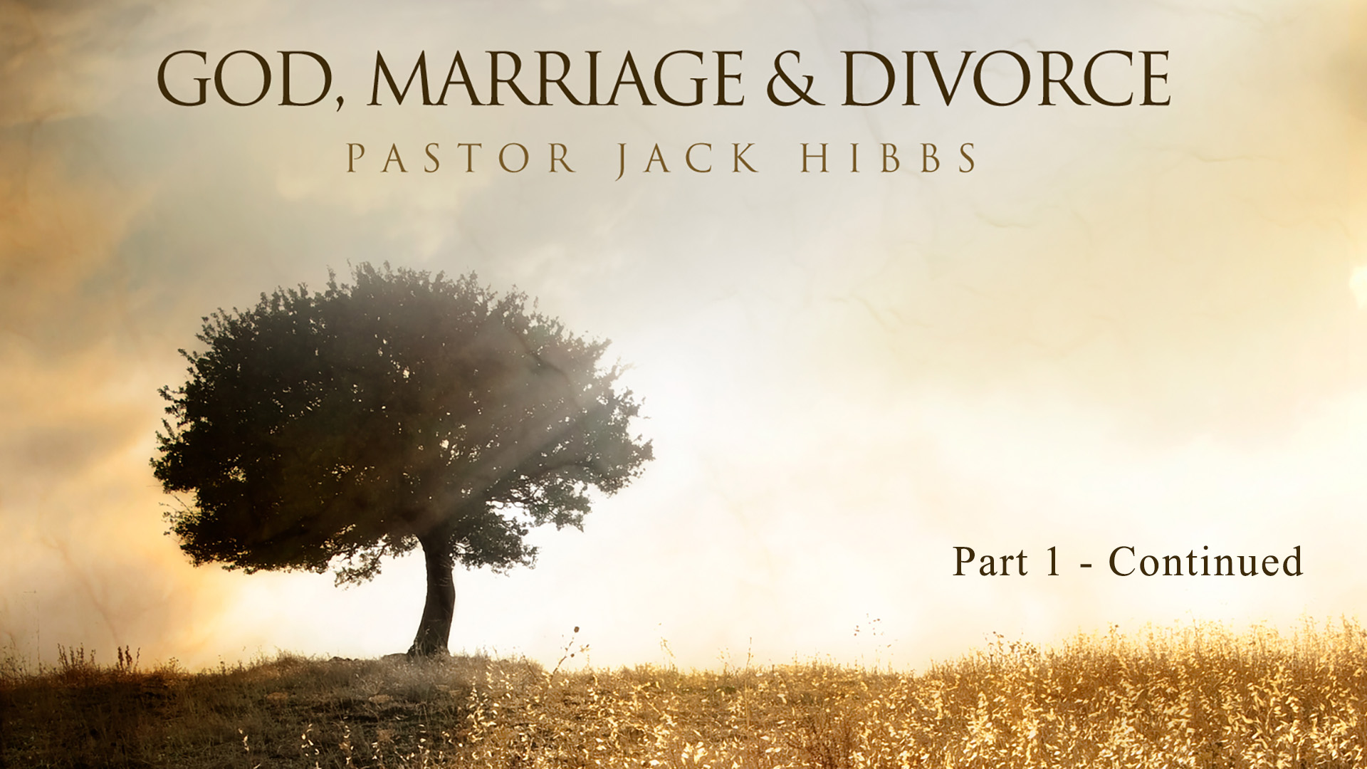 God, Marriage & Divorce – Part 1 Continued