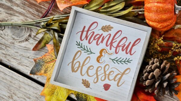 thankful blessed signage